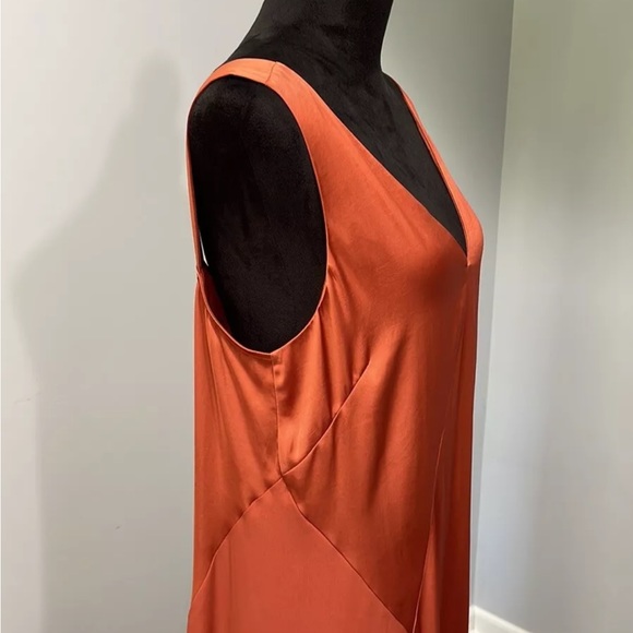 All Saints Ageta Slip Satin Dress in Rust color, S - Picture 13 of 17